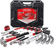 CRAFTSMAN 102-Piece Tool Kit for Home and Car, Durable Hand Tools Set with SAE a