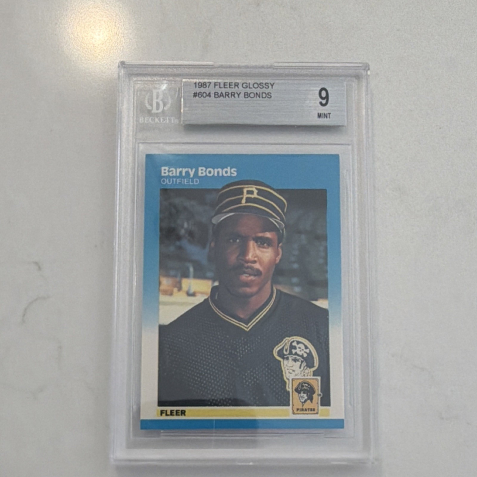 1987 Fleer Glossy Barry Bonds #604 Rookie Pittsburgh Pirates BGS 9