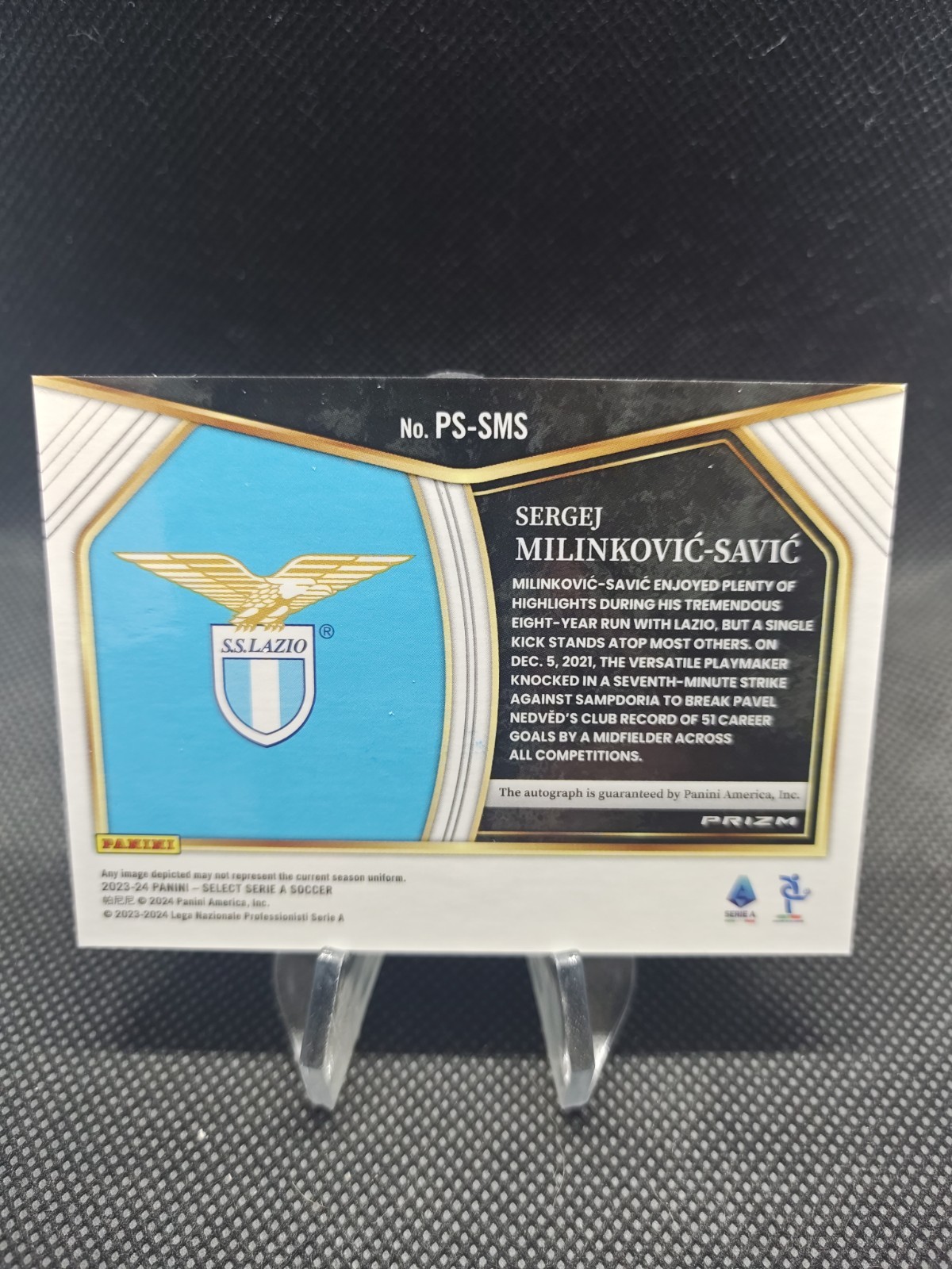 2023-24 Panini Select Soccer Sergej Milinkovic-Savic Auto Prizm Refractor view 2