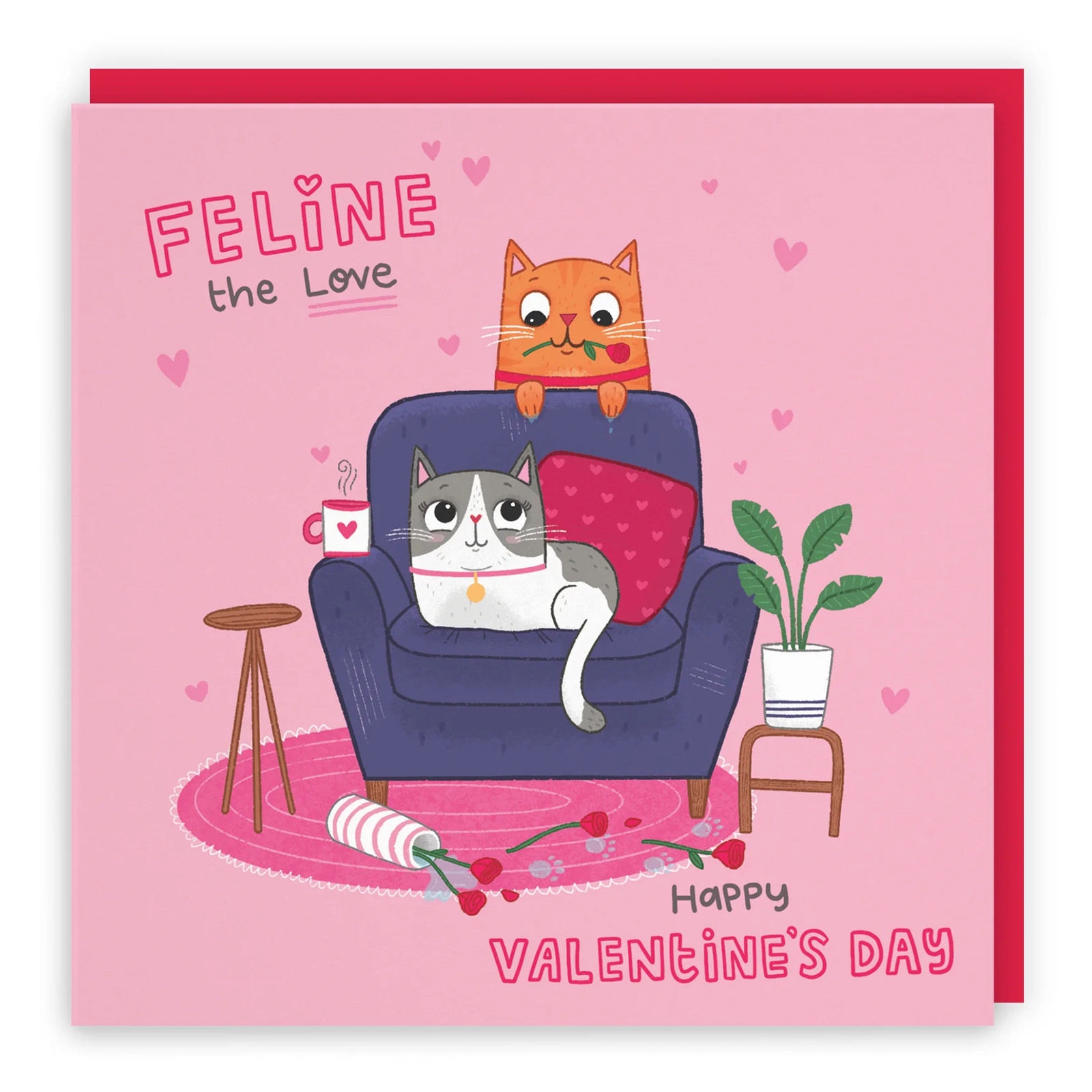 Cute Cat Valentine's Day Card Iconic
