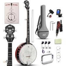 Full Size 5 String Banjo Remo Head Removable Resonator Geared 5th Tuner 24
