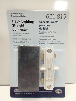 Hampton Bay Track Lighting Straight Connector with Black or White Tracks 621815