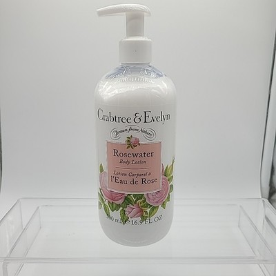 Crabtree & Evelyn Rosewater Body Lotion 16.9 Fl Oz 500 ml New