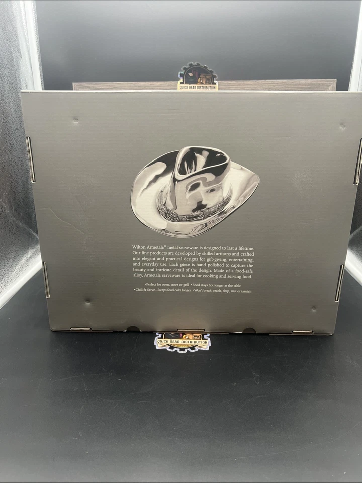 Sombrero de Vaquero Wilton Armetale Peltre Hecho a Mano Chip and Dip Plato para Servir Foto 2 de 4