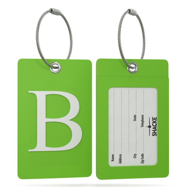 Fully Bendable Tag w//Stainless Steel Loop Luggage Tag Initial
