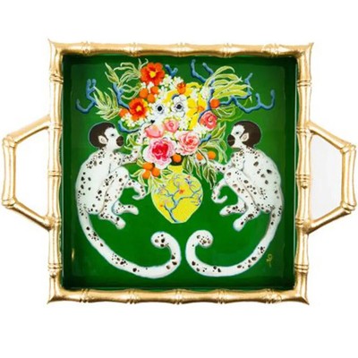 Jaye's Studio Monkeying Around Enameled Chang Mai Tray