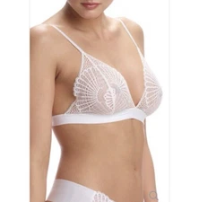 Commando bralette Butter & Lace sz M sheer white lace triangle