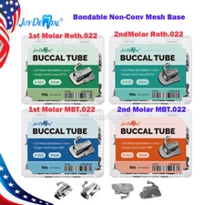 200pcs Dental Ortho Buccal Tubes 1st/2nd Molar MBT/Roth 022 Non-Conv Mesh Base