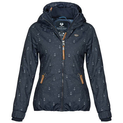 Ragwear Damen Jacke Übergang Allover-Print Kapuze vegan