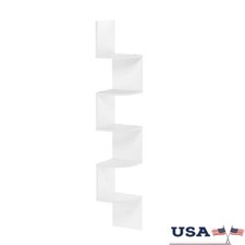 5 Tier Floating Corner Shelf Wall Mount Space Saving Storage Easy Install New