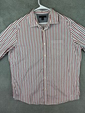 Banana Republic Shirt Men's 17 XL Classic Fit Button Up White Red Striped Preppy