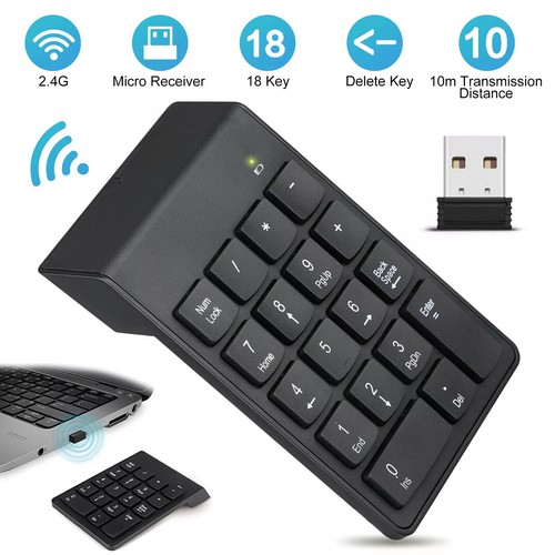 1PC 2.4GHz Wireless USB Number Keyboard For Gaming Low Power Consumption - Afbeelding 4 van 12