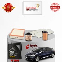 Set Service 4 Filter Und ÖL Citroen DS5 1.6 Bluehdi 88KW 120CV Von 2014->