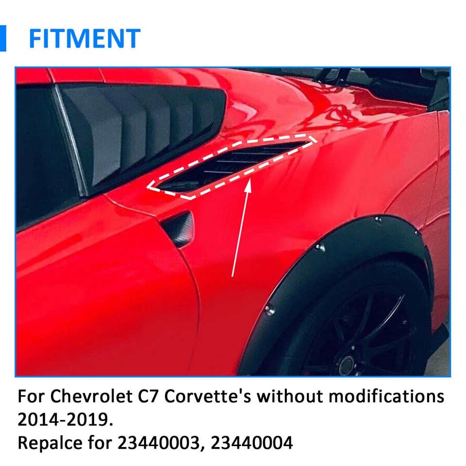 Rear Quarter Panel Scoops Carbon Flash For 14-19 Corvette FOR 23440003 23440004 - Image 3 of 4