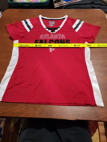 Atlanta Falcons NFL Team Apparel Women's XL S/S Red Sequined Shirt EUC. SB24 - Picture 7 of 8