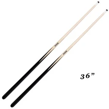 OKKO 1-piece Pool Billiard House Short Cue Sticks 36”, Screw-On Tip, Pack of 2