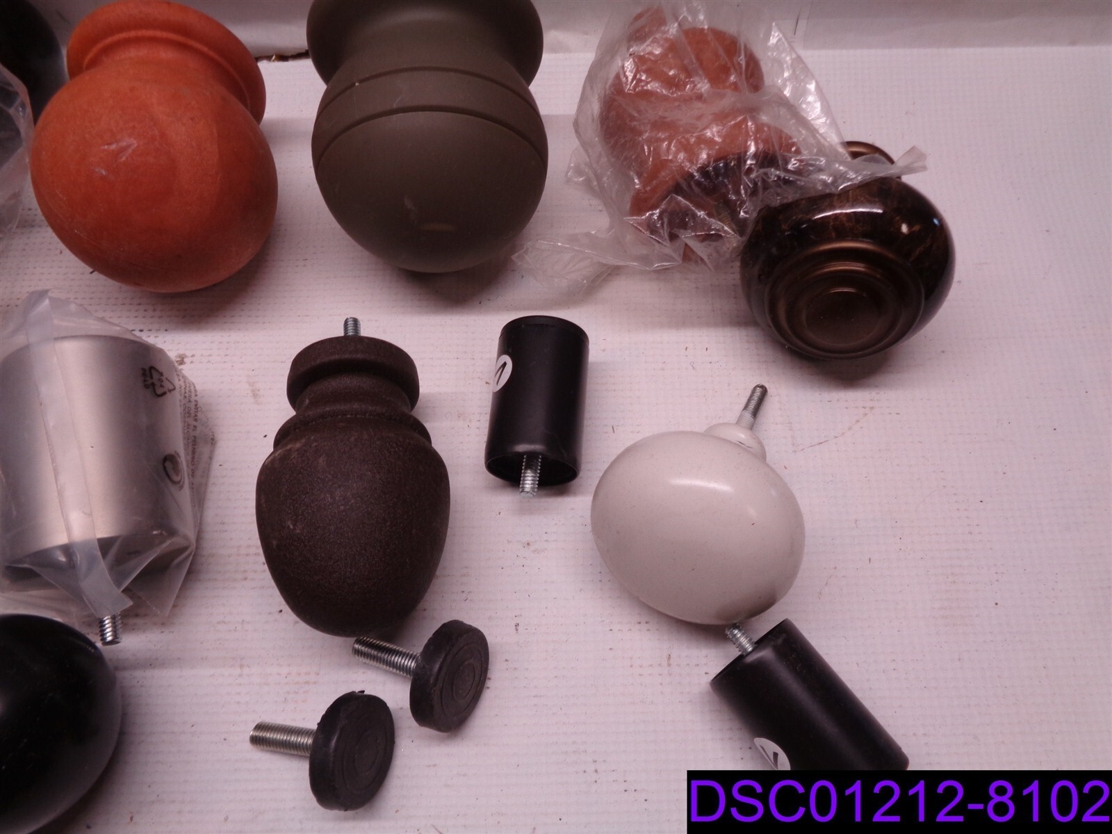 Qty = 27 Pieces: Curtain Rod Finials & Bed Post Toppers Mixed Lot