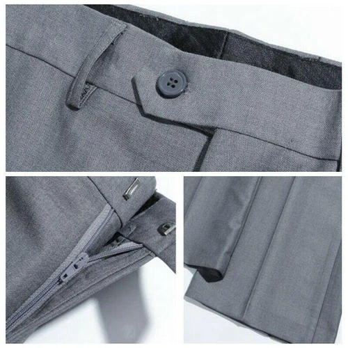 Herren Glockenboden Hose Schlag Formell Elegant Slim Fit Freizeithose - Bild 12 von 25