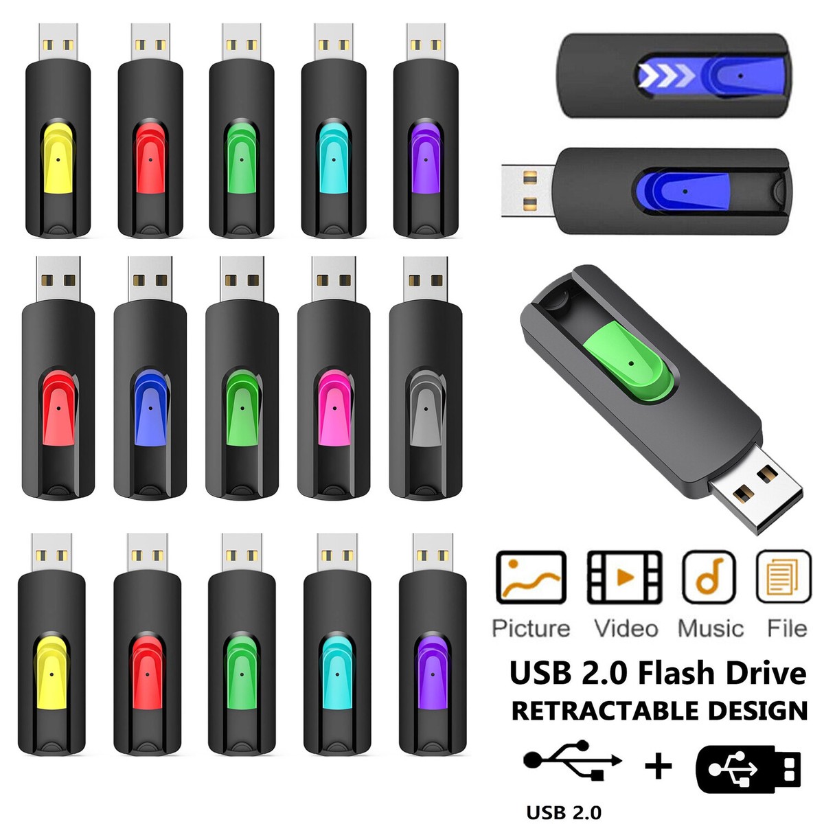 Flash Memory Stick 1GB 2GB 4GB 8GB 16GB 32GB 64GB USB 2.0 Pen Drive Mini Tiny Storage Thumb I292856571