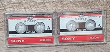 2x Sony MC-60 MC60 Microcassette Blank Cassette Tape 60 min Tapes