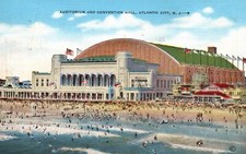 Postcard NJ Atlantic City Auditorium Convention Hall Posted 1946 Linen PC L8624