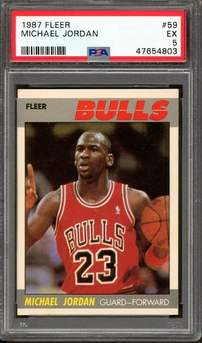 MICHAEL JORDAN ~ 1987-88 Fleer Basketball 2nd Year Card #59 ~ Graded PSA 5 EX