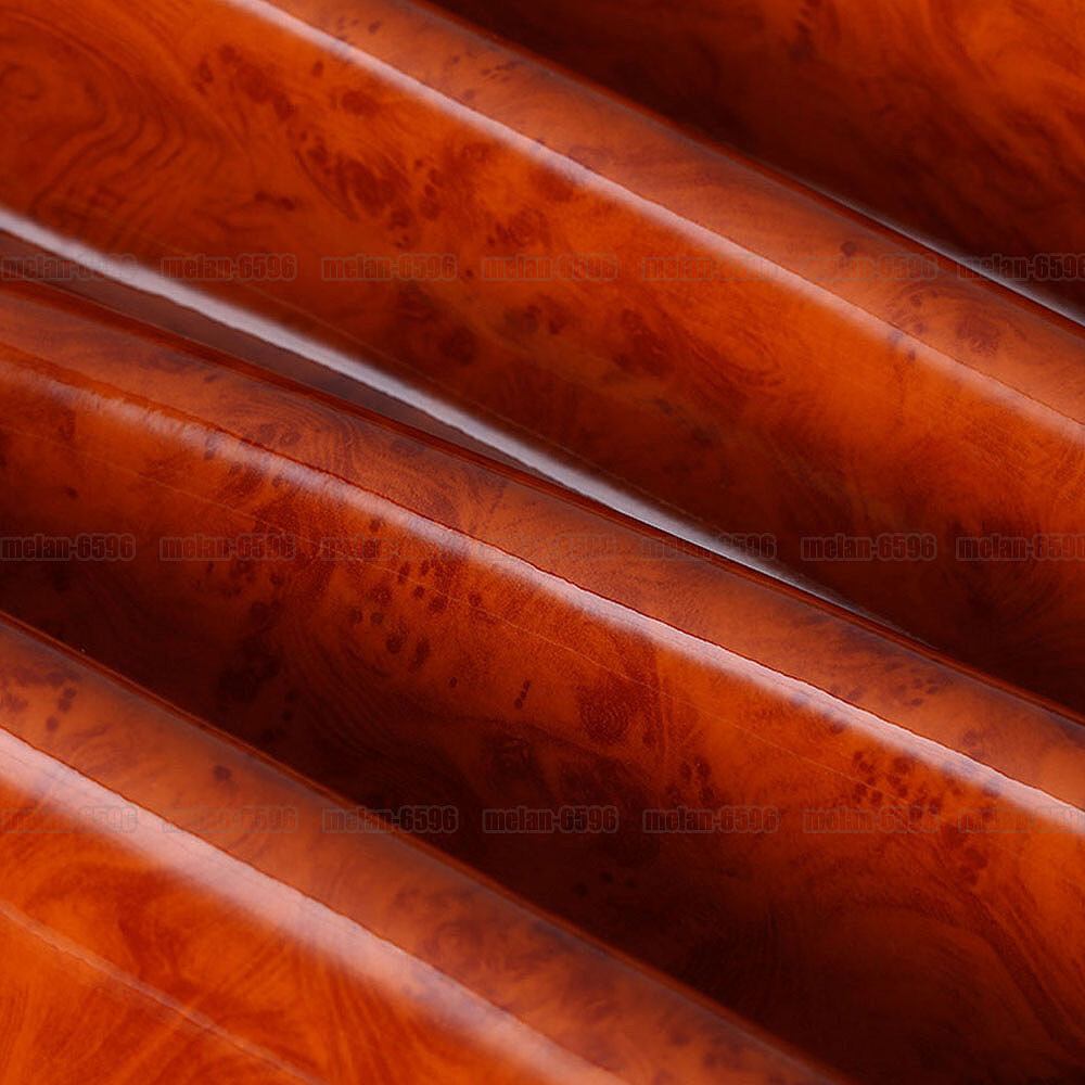 Glossy Wood Grain Vinyl Wrap (Air/Bubble Free) 30x100cm Sheet Sticker Car Wrap