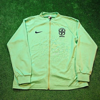 Sweat-shirt Nike Brasil homme XL zip intégral vert CBF football piste sport a... - Photo 1/4