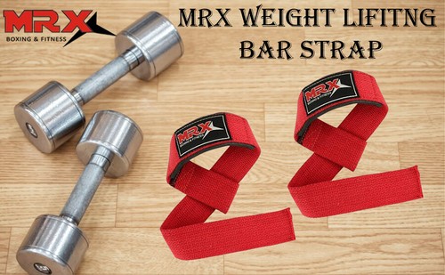 MRX Weight Lifting Straps Gym Wrist Wrap Padded Training Extra Grip Support 1 Pr - Picture 6 of 45