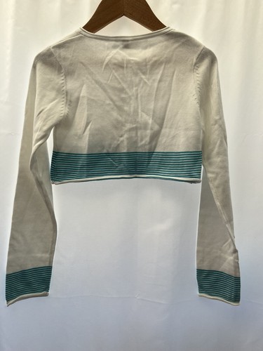 Girls Cotton Cropped Cardigan 7/8 Yrs White Long Sleeve - Picture 8 of 10