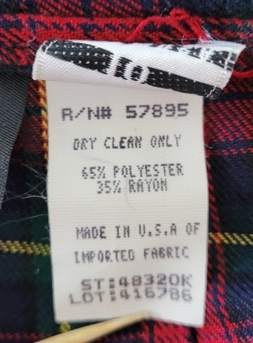 Vintage Requirements Red & Blue Plaid Pleated School Girl Skirt Size 10 - Picture 12 of 13