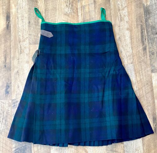Vintage British Army Black Watch Tartan worsted Wool Kilt, 31" waist, Very Good