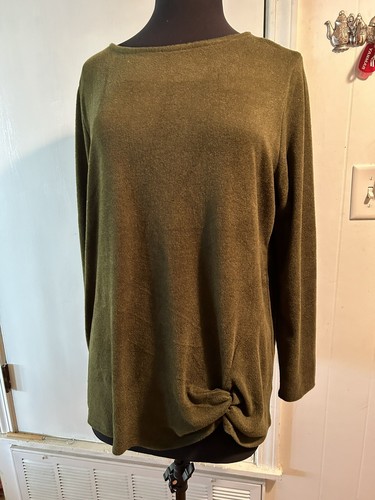 LEE Green Forest Green Sz L Womens Long Sleeved Light Weight Sweater - Picture 1 of 6