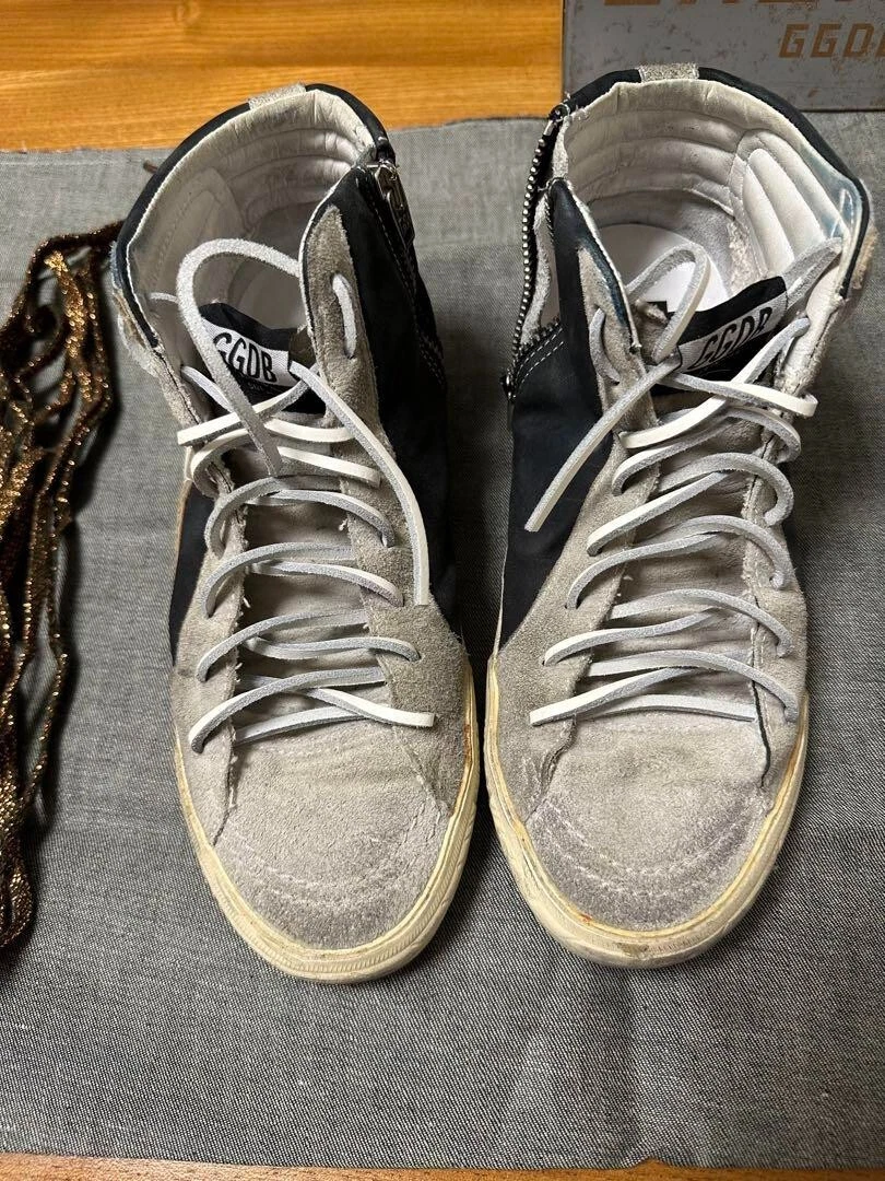 GOLDEN GOOSE Gol Goose SLIDE GGDB Sneakers alte da donna nere scamosciate EU37 US7