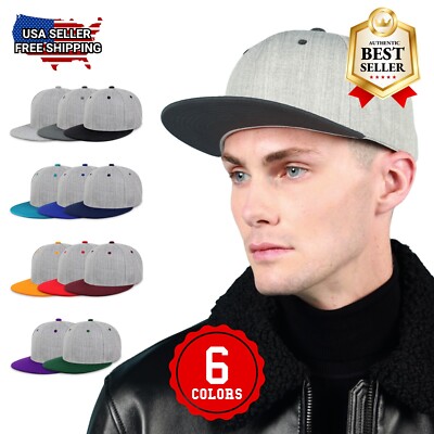 CHOK.LIDS Flat Bill Visor Classic Snapback Hat Blank Adjustable Brim High Top
