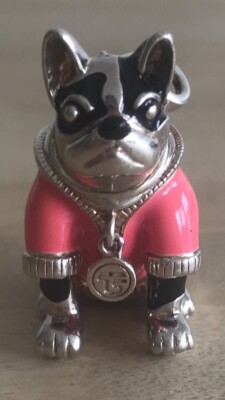 Thomas Sabo RARE Sterling Silver Pink Enamel Frenchie Bulldog