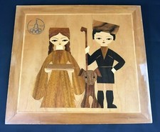 1980 Moscow Olympic Memorabilia wood inlay so...
