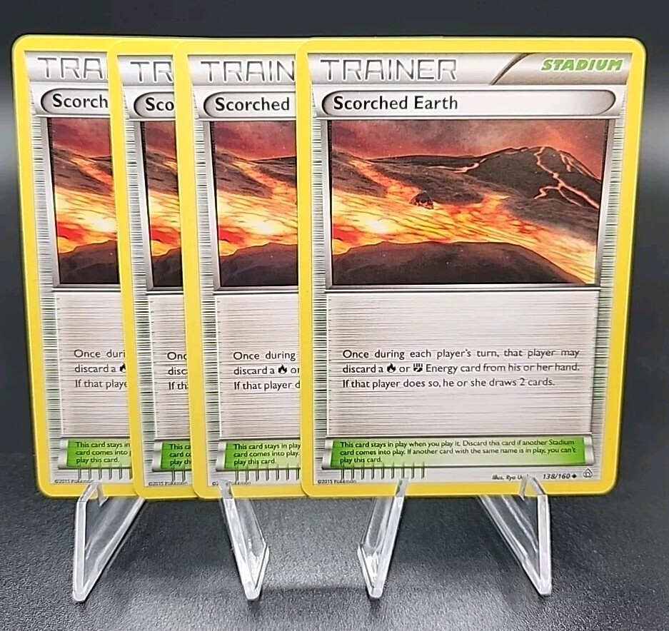 4x XY Primal Clash 138/160 Scorched Earth Pokemon Stadium Trainer Playset NM-MT 