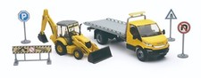 NEW-RAY PLAYSET IVECO DAILY ROLL-OFF+NEW HOLLAND RUSPA B110C SCALA 1:32 DIE-CAST