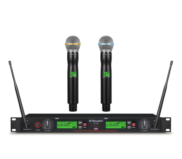 GTDAudio G733 2 x 800 Channel UHF Diversity Wireless Microphone for