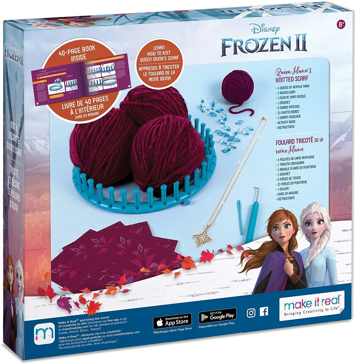 Make It Real Disney Frozen Queen Iduna's Knitted Scarf Shawl DIY Craft Kit NEW