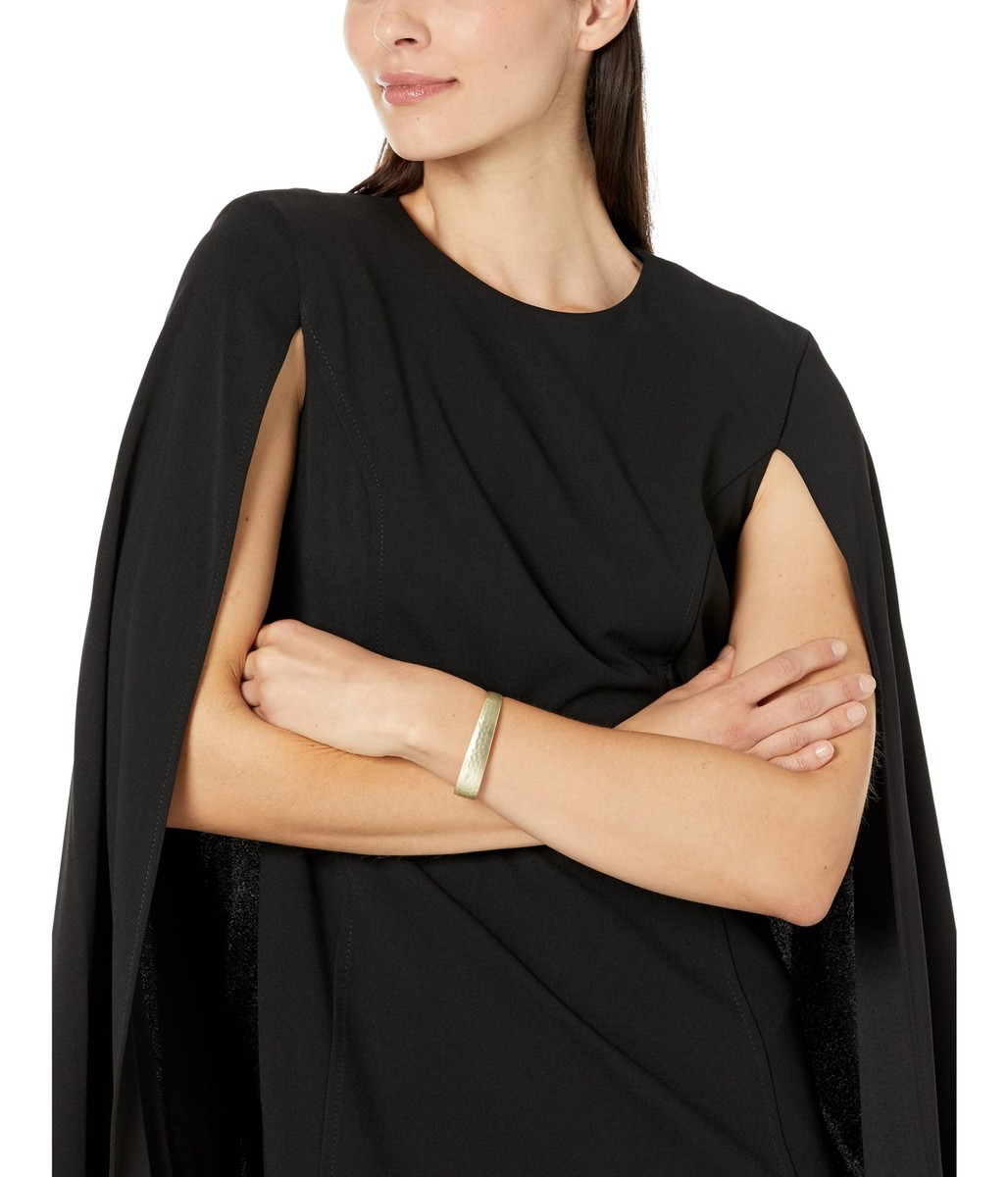 Calvin Klein Short Scuba Cape Designer Dress in Modern Black