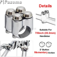 For Harley-Davidson 7/8" Handlebar 2-Button Custom Switch Chrome Gear Housing