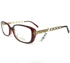Escada Eyeglasses Frames E0341 XPY Red Gold Rectangular Cat Eye 51-15-130