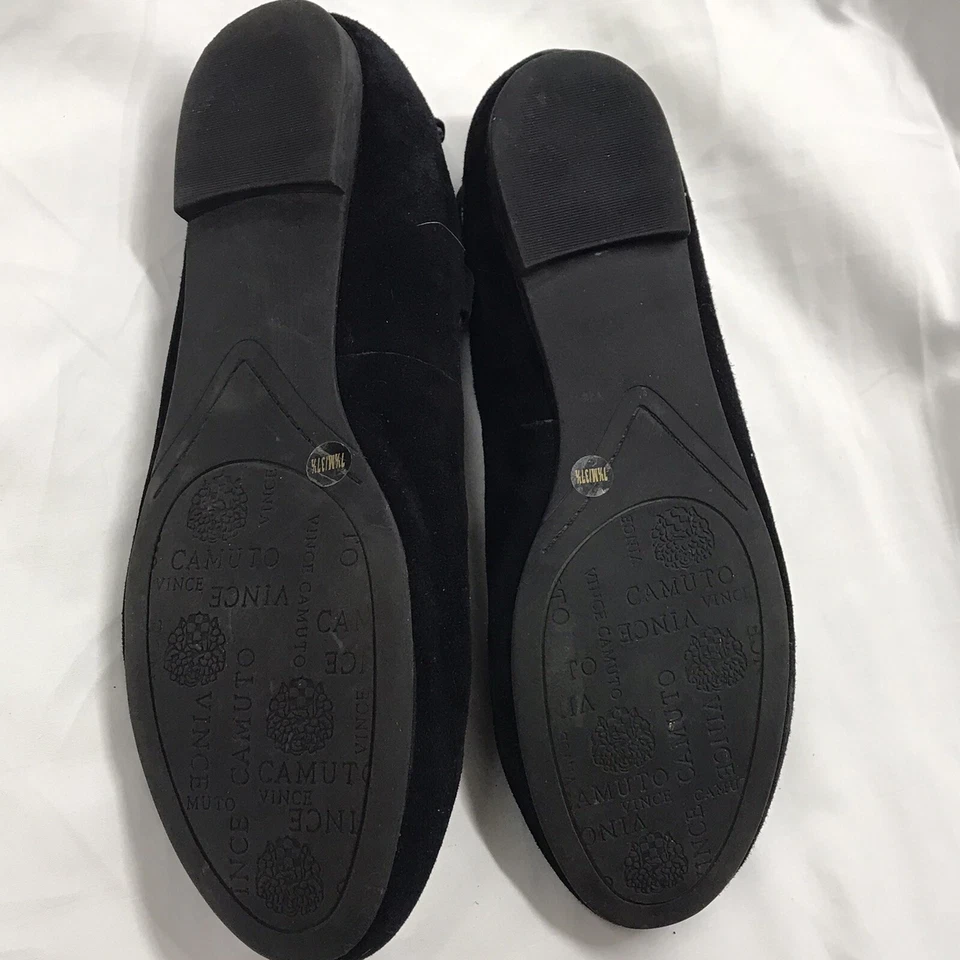 Mujer Vince Camuto Callini Ballet Plano Sin Cordones Gamuza Negro Talla 7.5 37.5 Foto 4 de 4