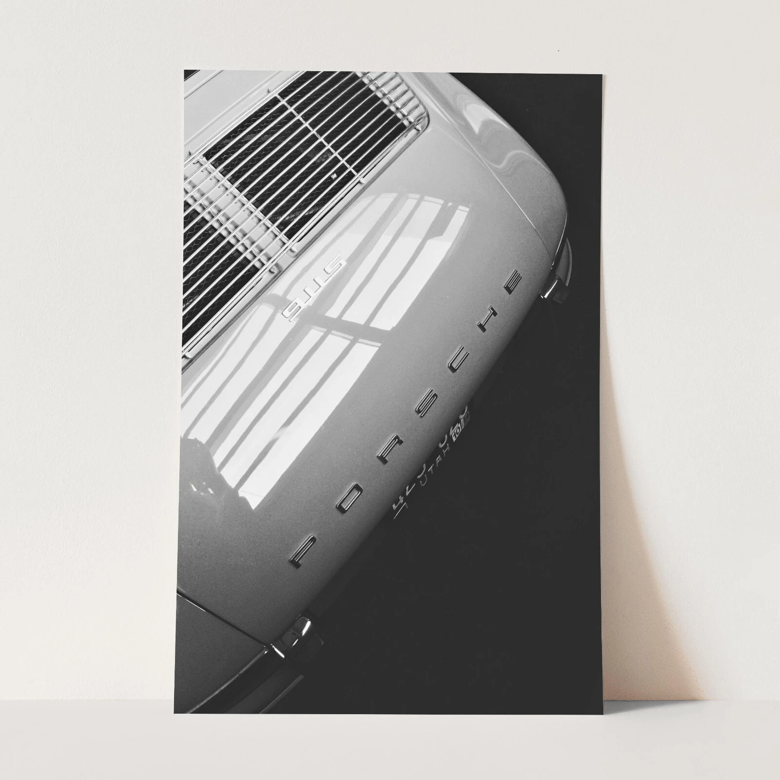 Vintage Porsche 911 Rear View Classic Cars Black & White Wall Art Poster Print