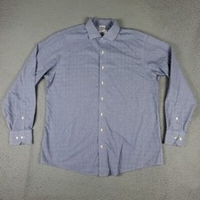 Brooks Brothers Shirt Mens 17 Blue Plaid Regent Dress Button Up Long Sleeve