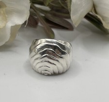 Sterling Silver Curved Ring Made In Thailand Size 6.5