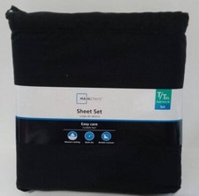 Mainstays 300 Thread Count Easy Care 3Pc Sheet Set, Black TWIN / Twin XL