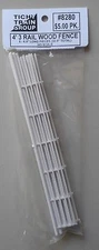 3 RAIL WOOD FENCE HO 1:87 SCALE LAYOUT DIORAMA TICHY TRAINS 8280